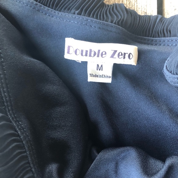 Pleated One Shoulder Ruffle Hem Black Dress size Medium NWOT - Picture 3 of 6